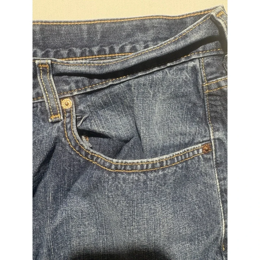 Levis 569 Jean Shorts Mens 36 Blue Loose Fit Straight Denim Light Wash 11